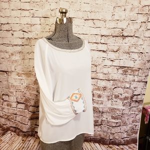 Luna White Blouse Beads Embroidery Small